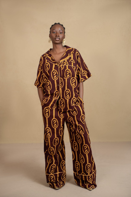 Logo Print Set in Burgundy