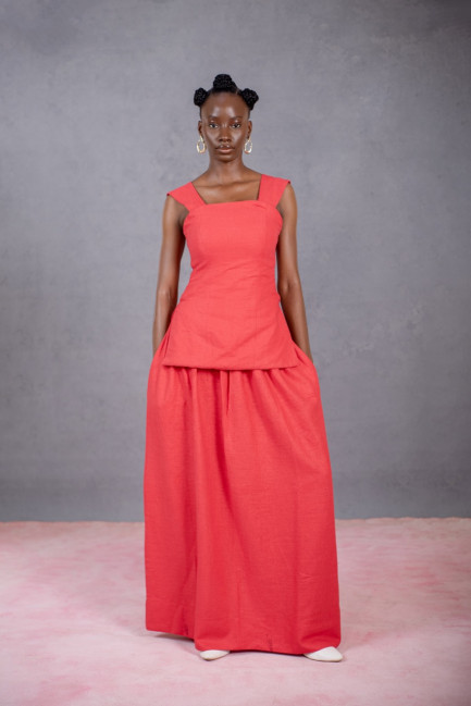 Bobby Blouse in Red Linen