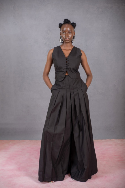 Waistcoat in Black Cotton