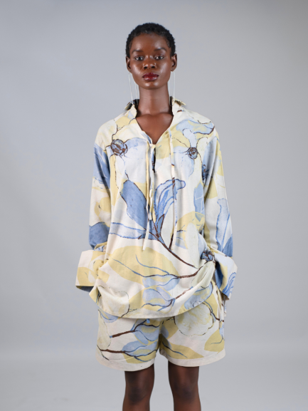 Floral Linen Breeze Blouse