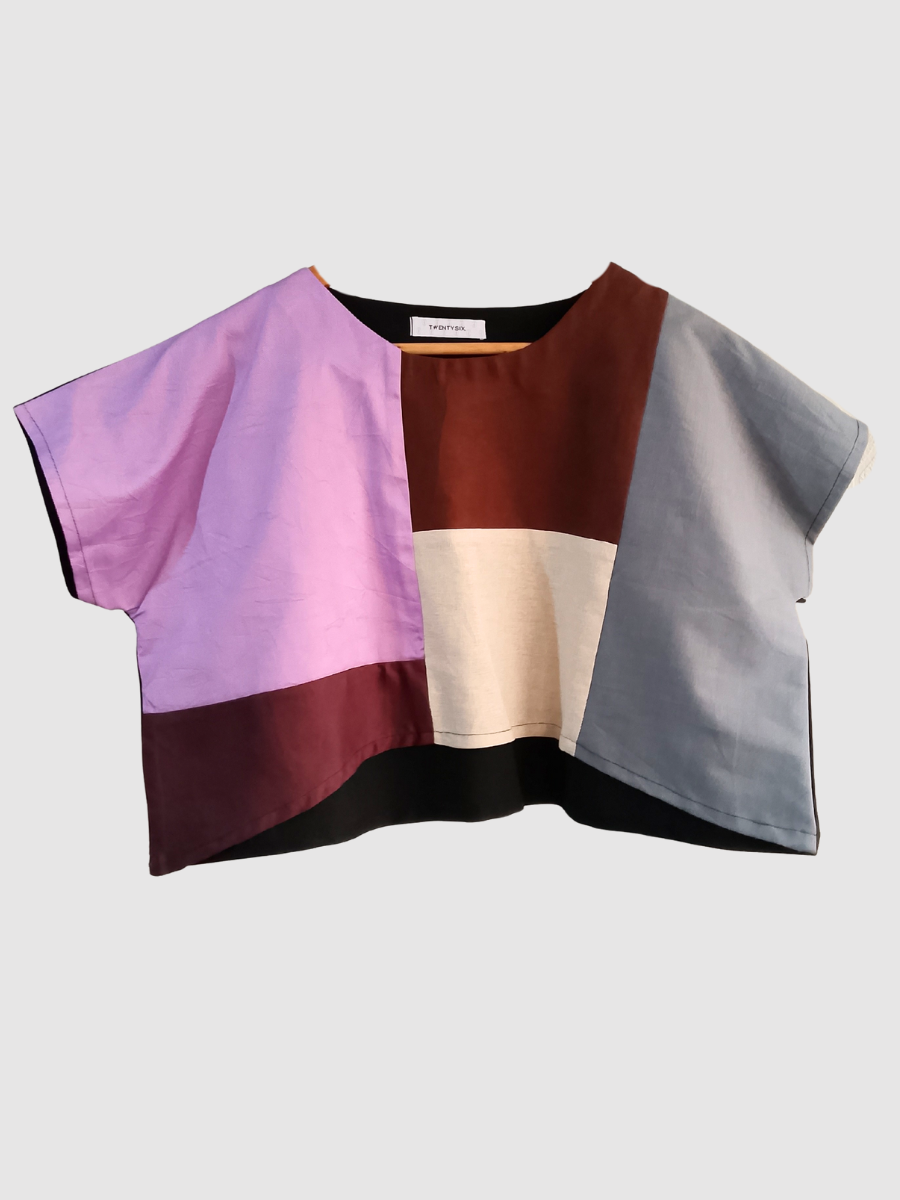 1 of 1 Patch work Crop Blouse (UK 8-10)