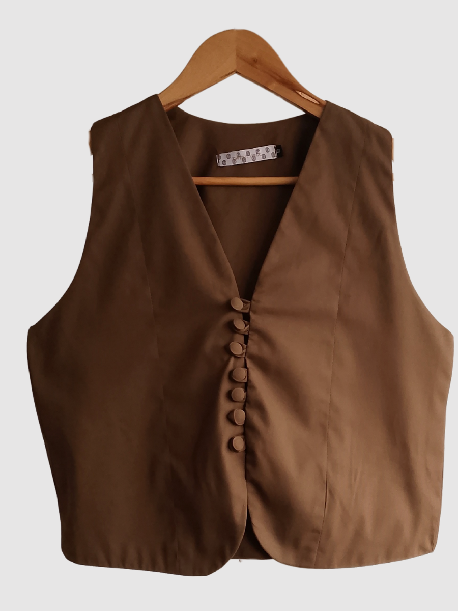 Waistcoat in Brown Cotton