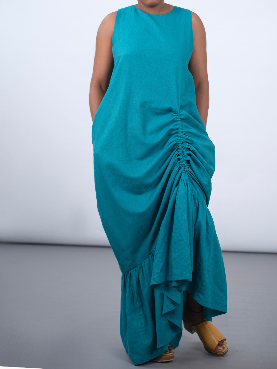 Sooma Dress in Teal Linen