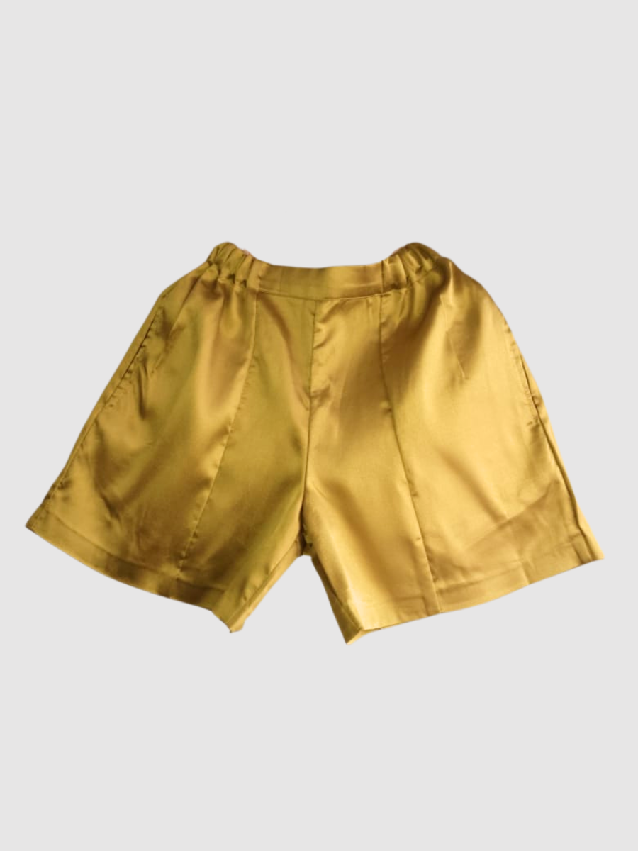 Loose Shorts in Yellow Mikado (UK 6,8,10,12,14)