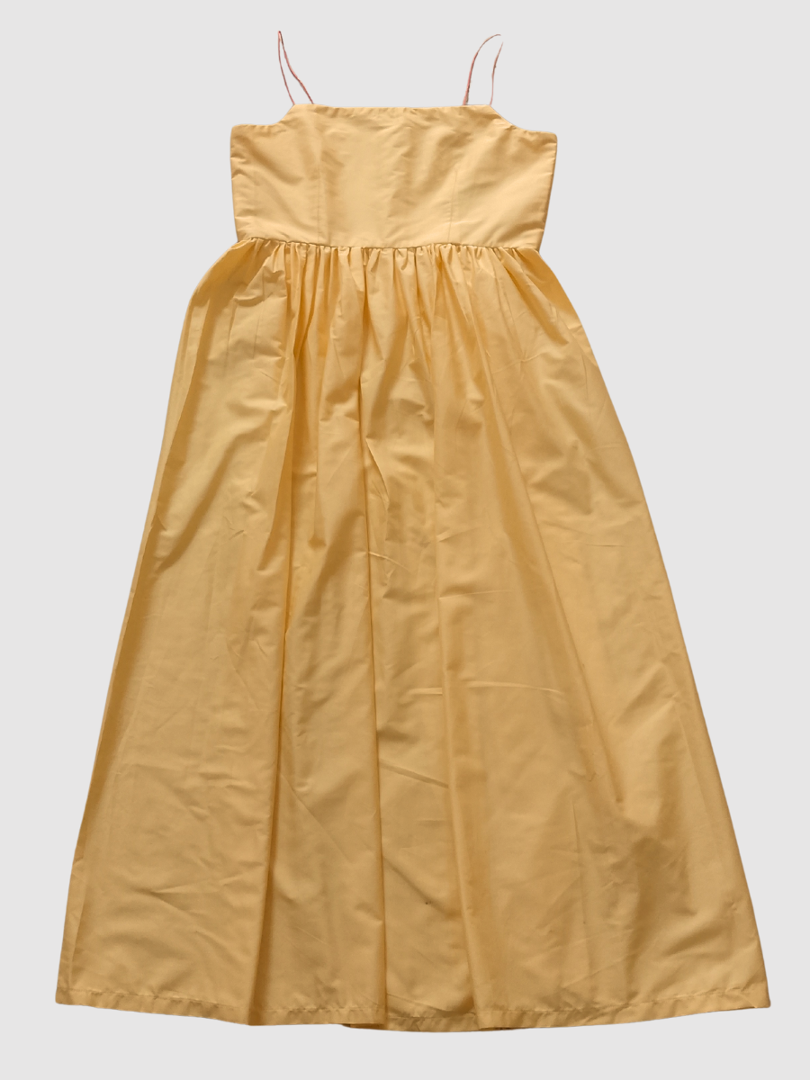 Yellow Cotton Strap Dress (UK 14-16)