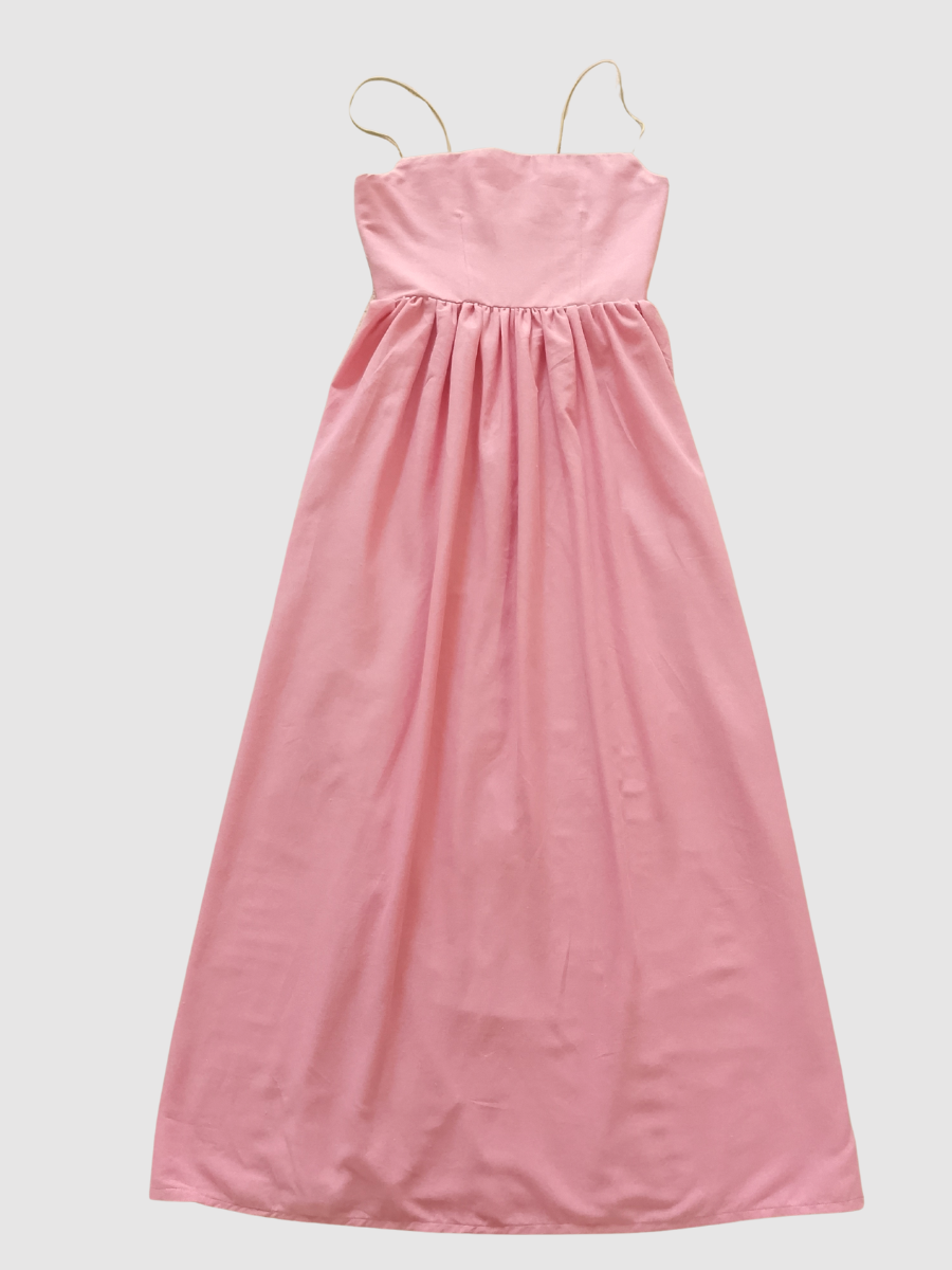 Pink Linen Strap Dress (UK 6)