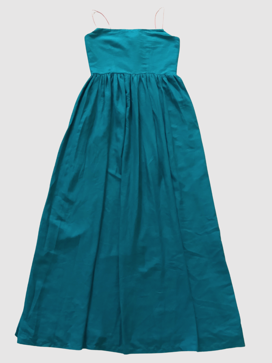 Teal Linen Strap Dress (UK 8)