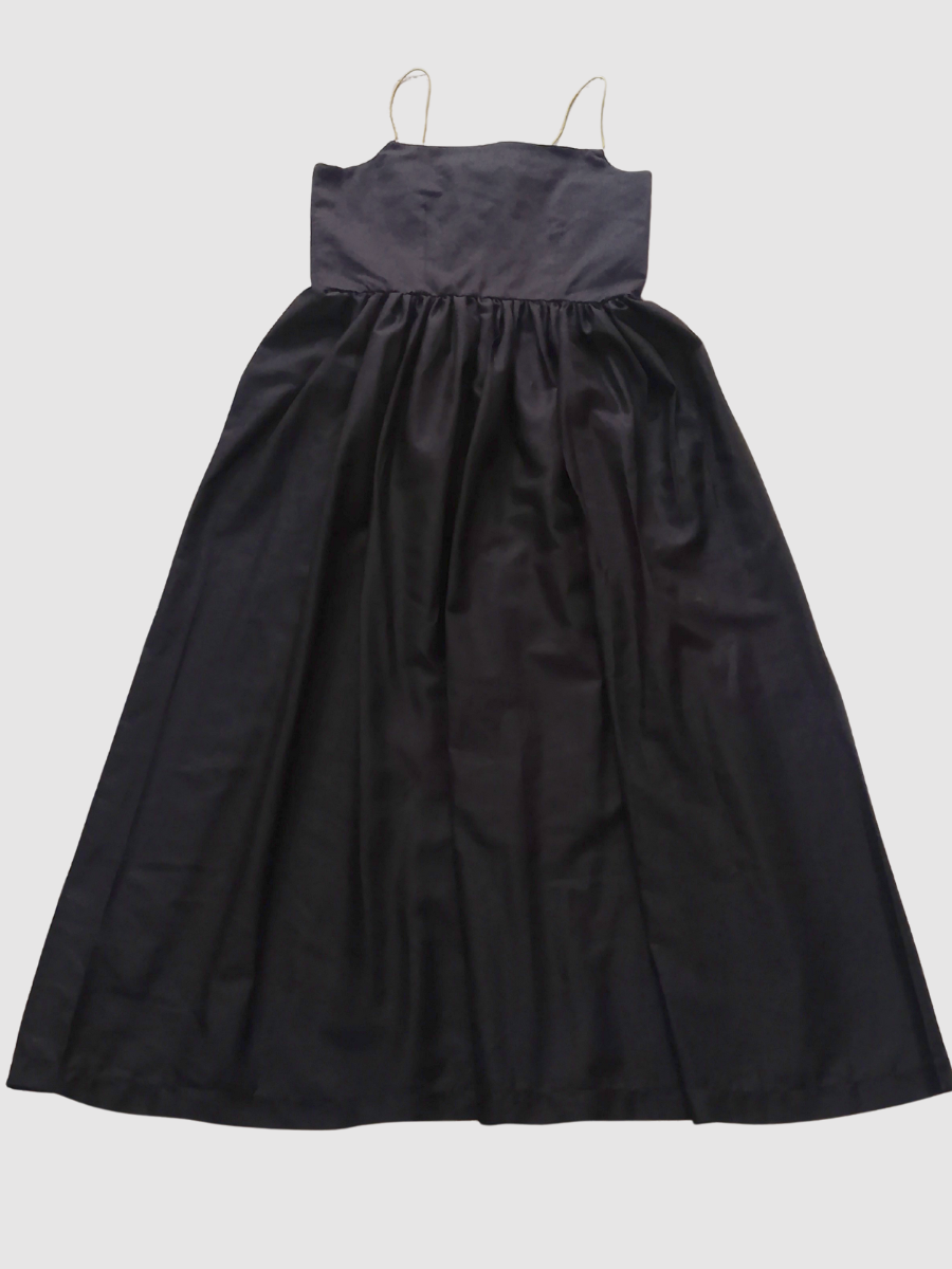 Black Cotton Strap Dress (UK 14-16)